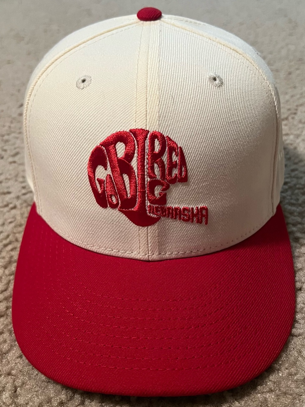 Nebraska Huskers Go Big Red football helmet fitted hat